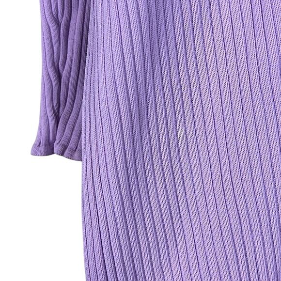 NWT Endless Rose Dress Womens M Purple Puff Sleeve V-Neck Knit Mini Old Money - Picture 7 of 7
